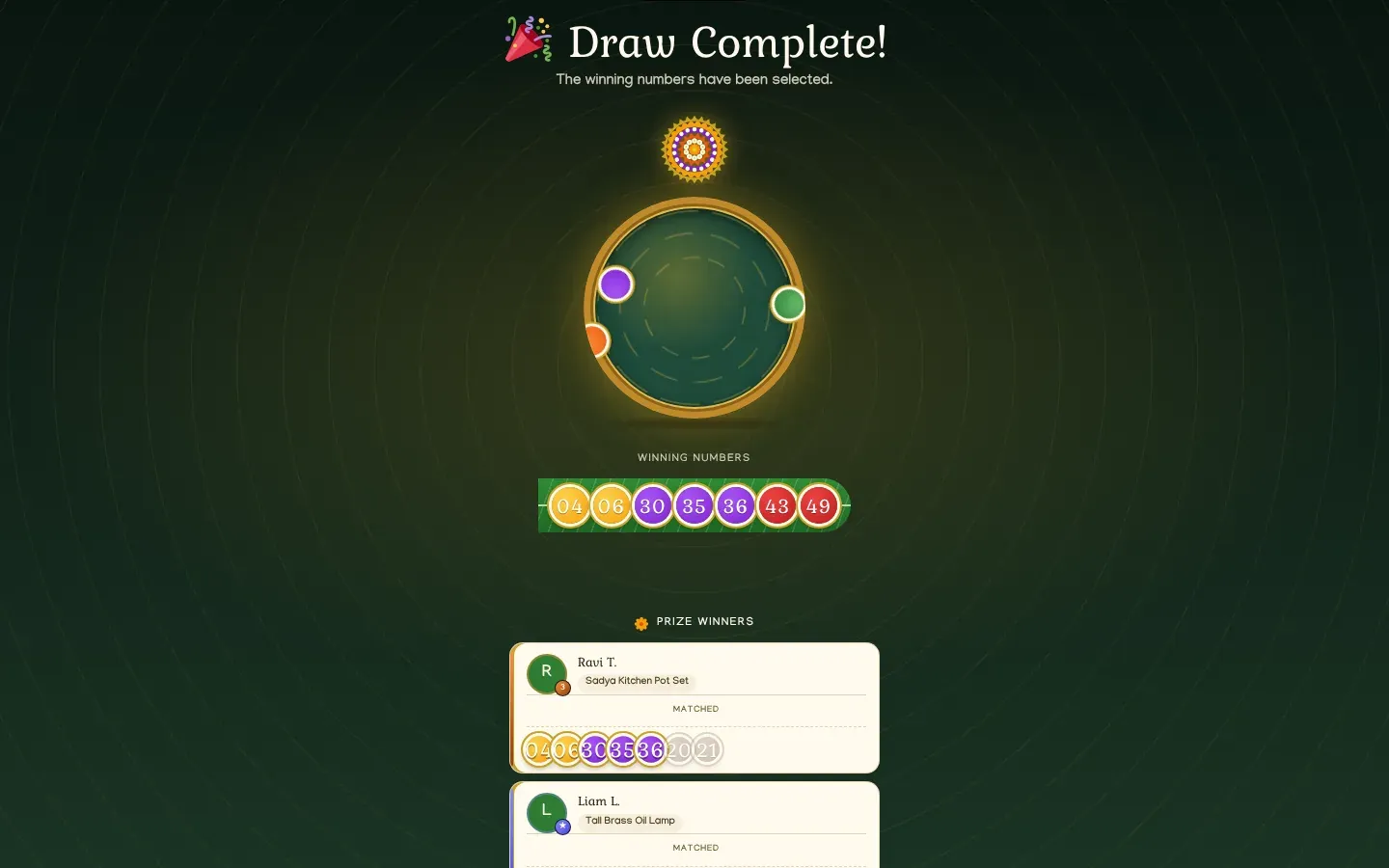 The lottery draw