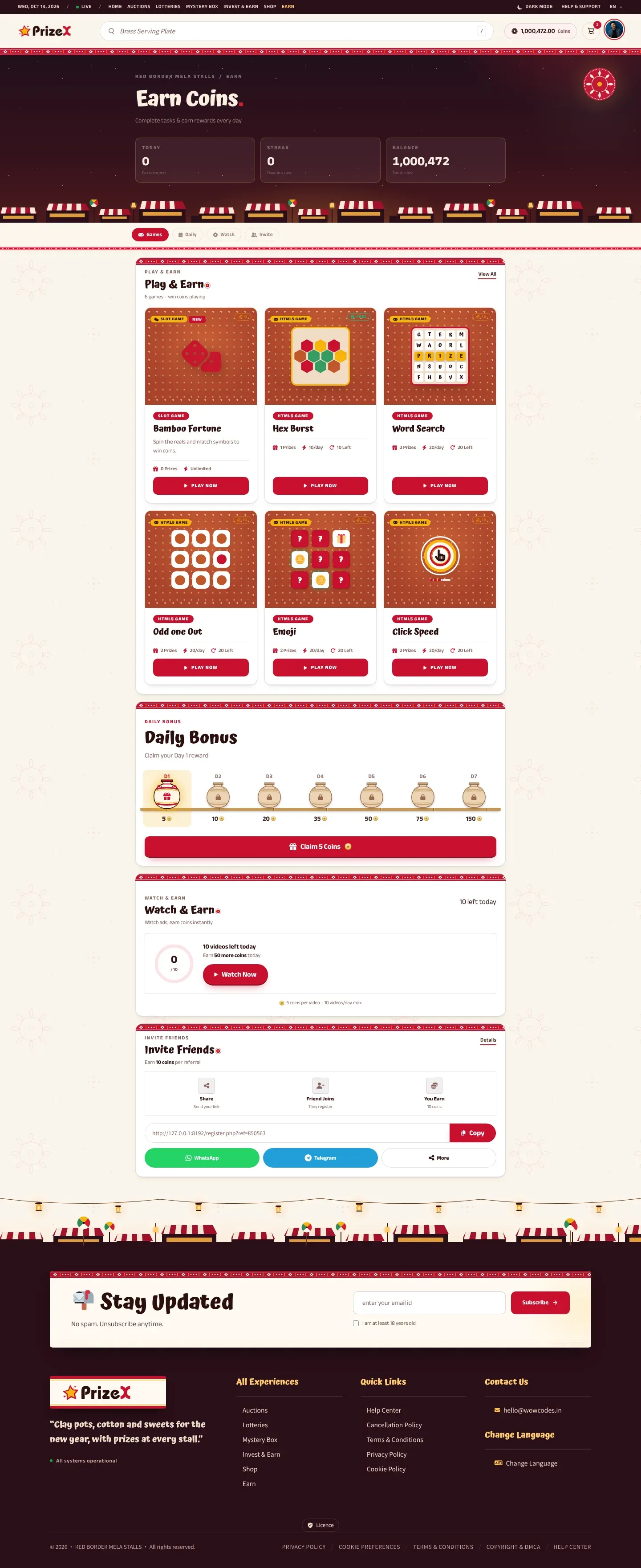 Earn coins