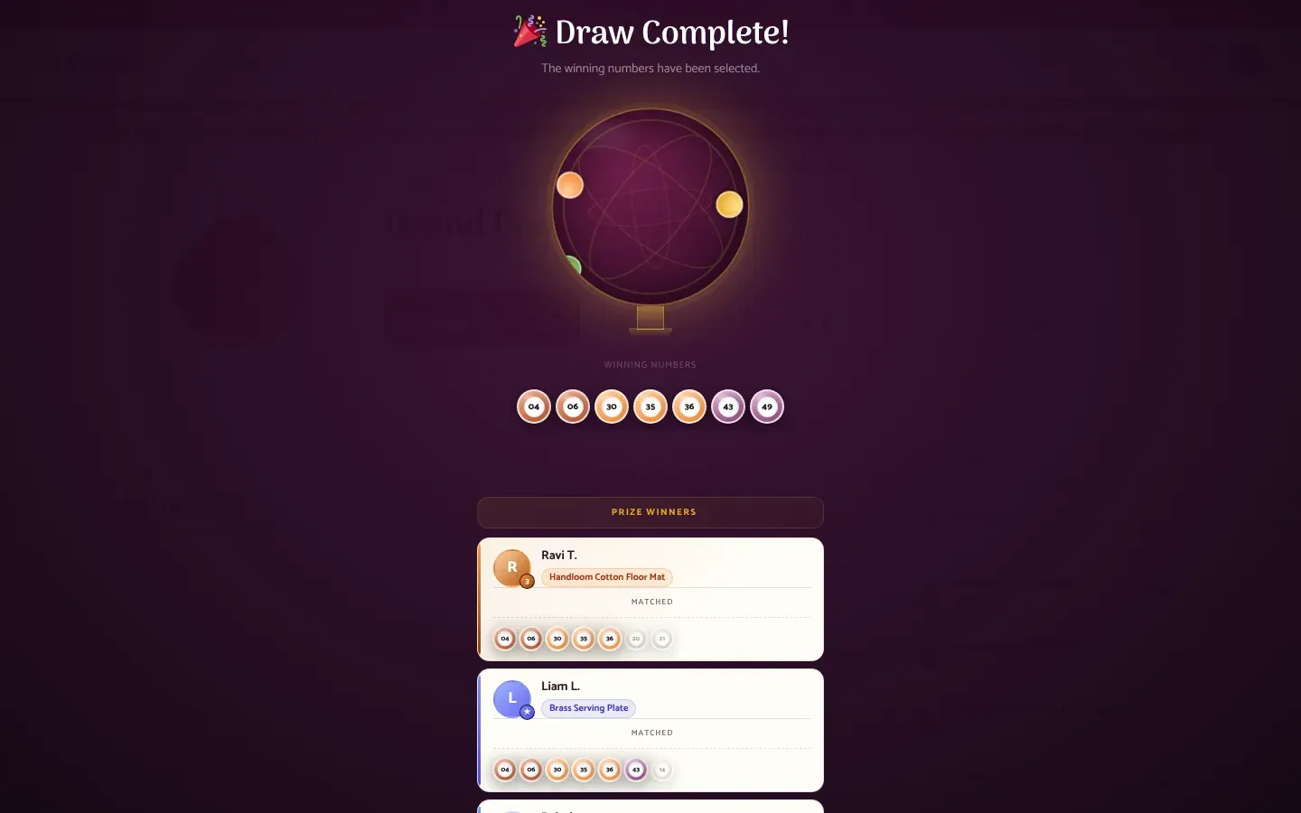The lottery draw