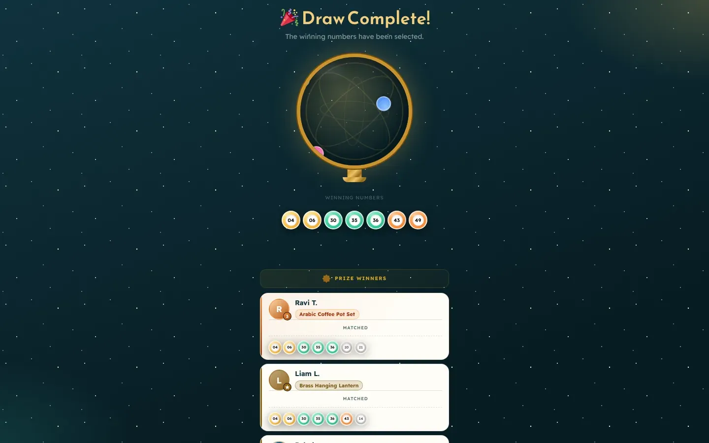 The lottery draw