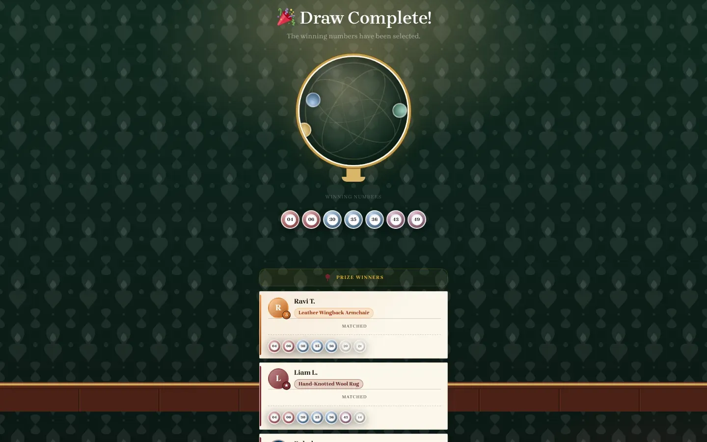 The lottery draw