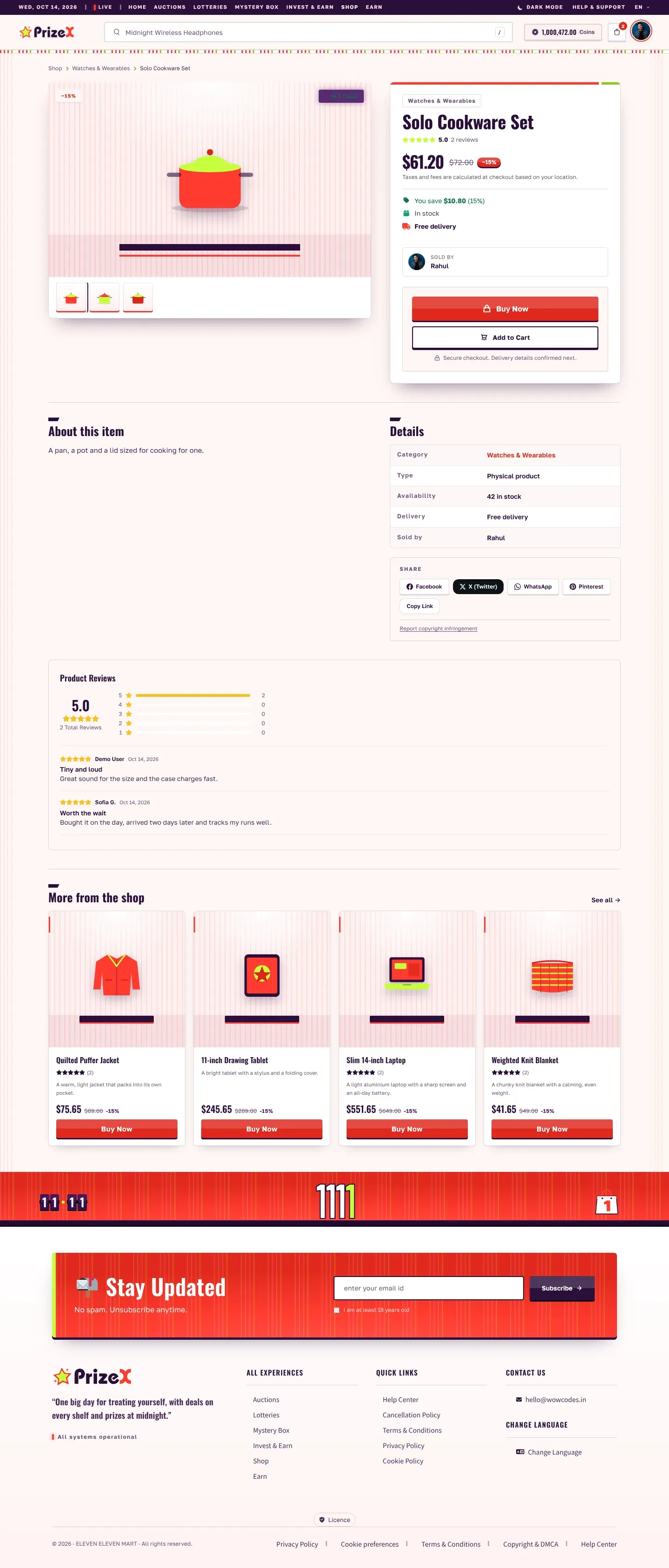 A product page