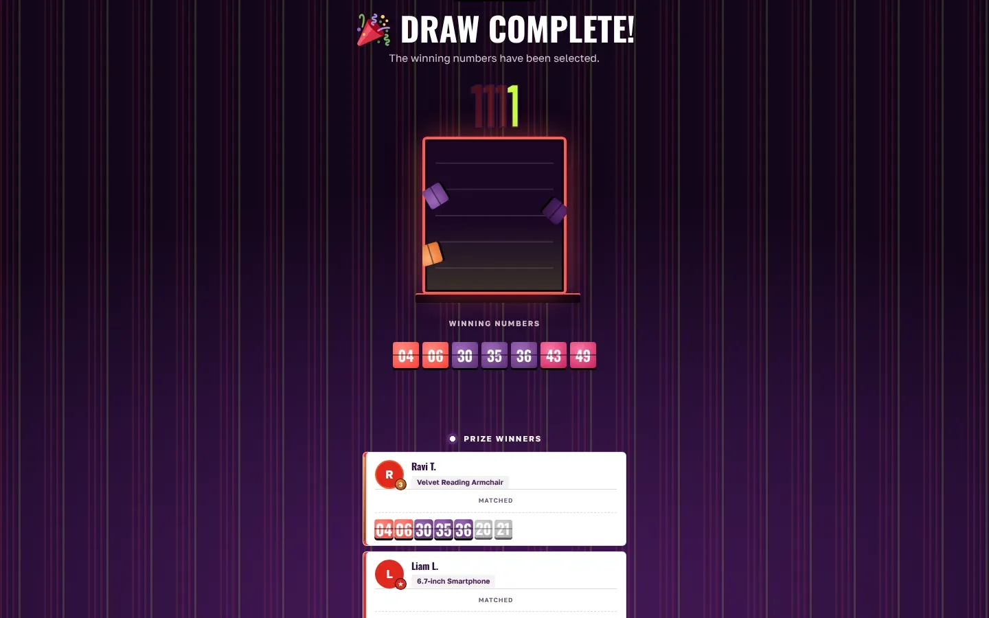 The lottery draw