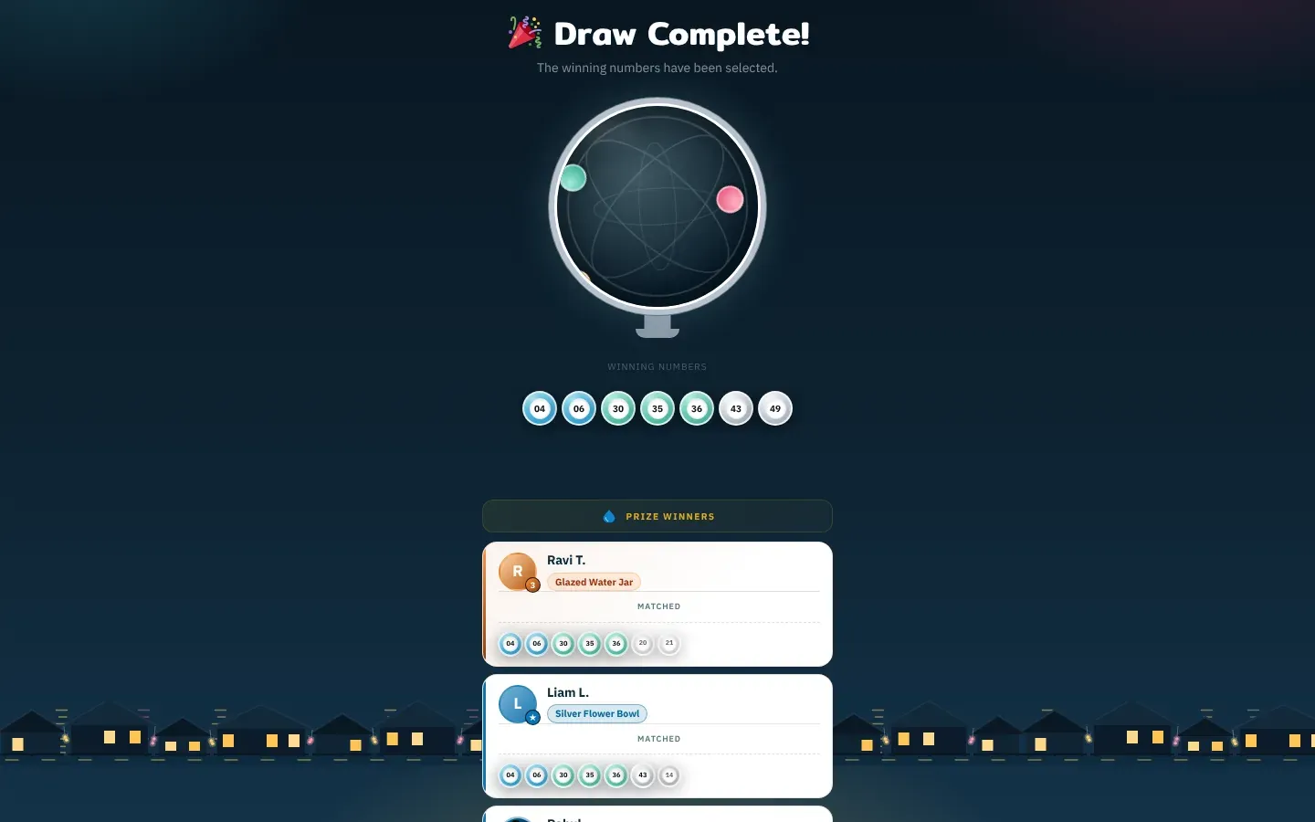 The lottery draw