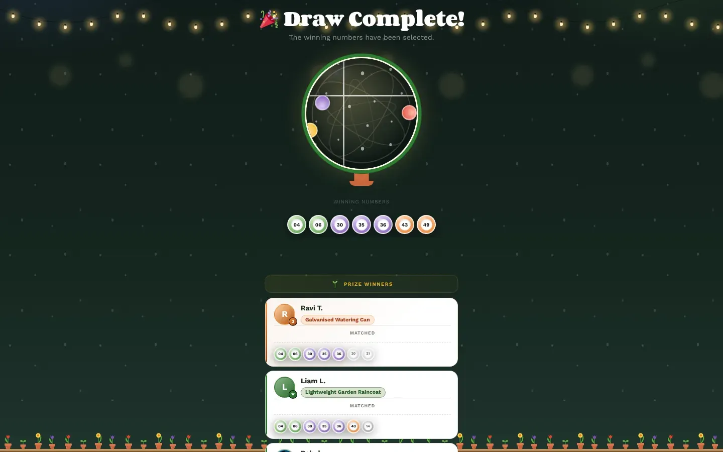 The lottery draw