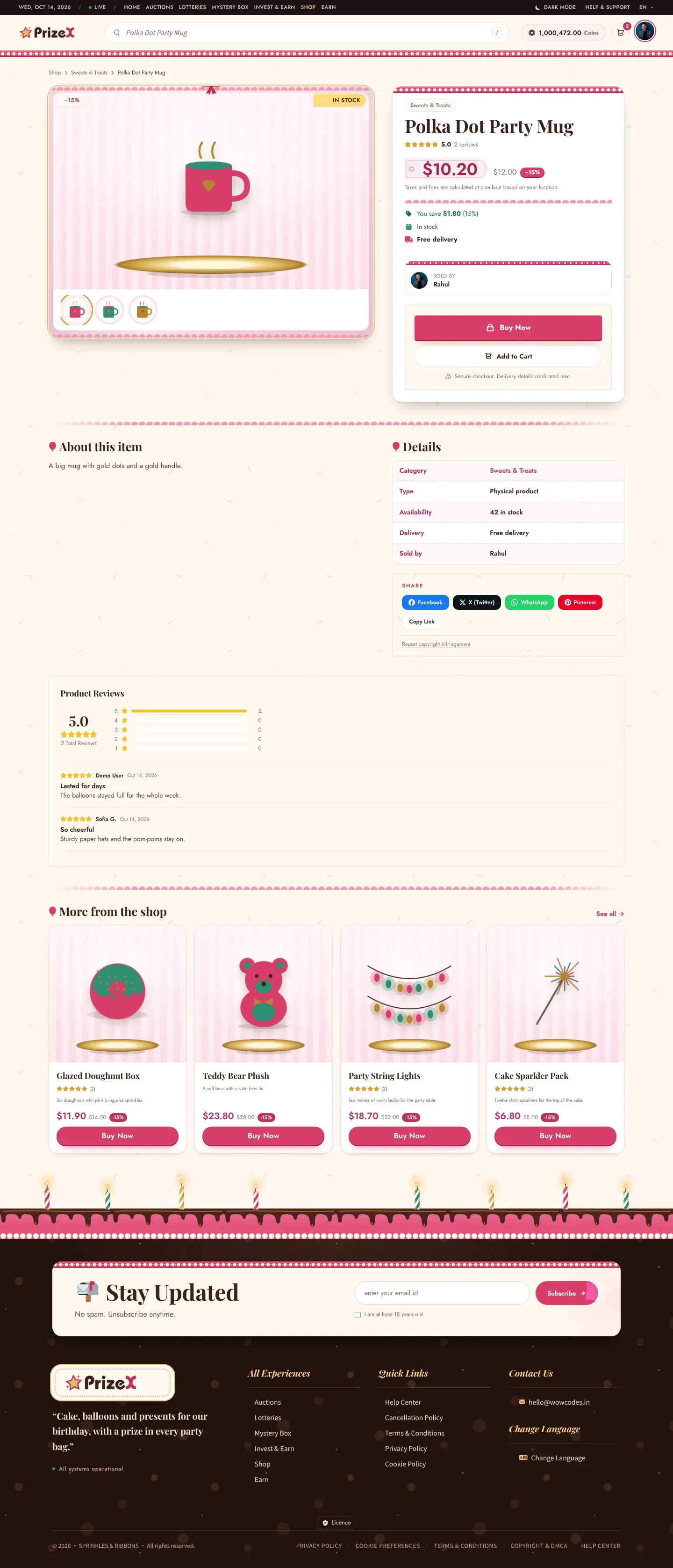 A product page