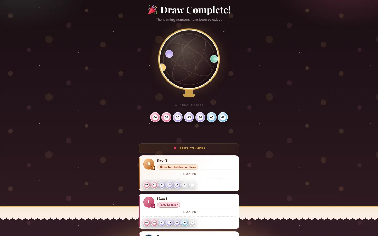 The lottery draw