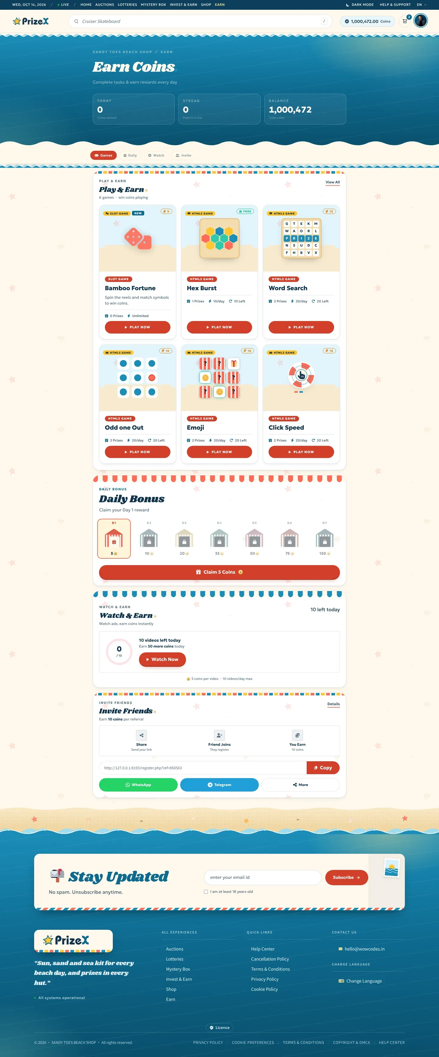 Earn coins