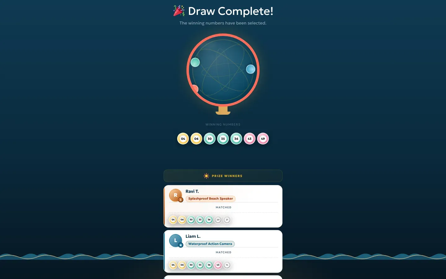 The lottery draw