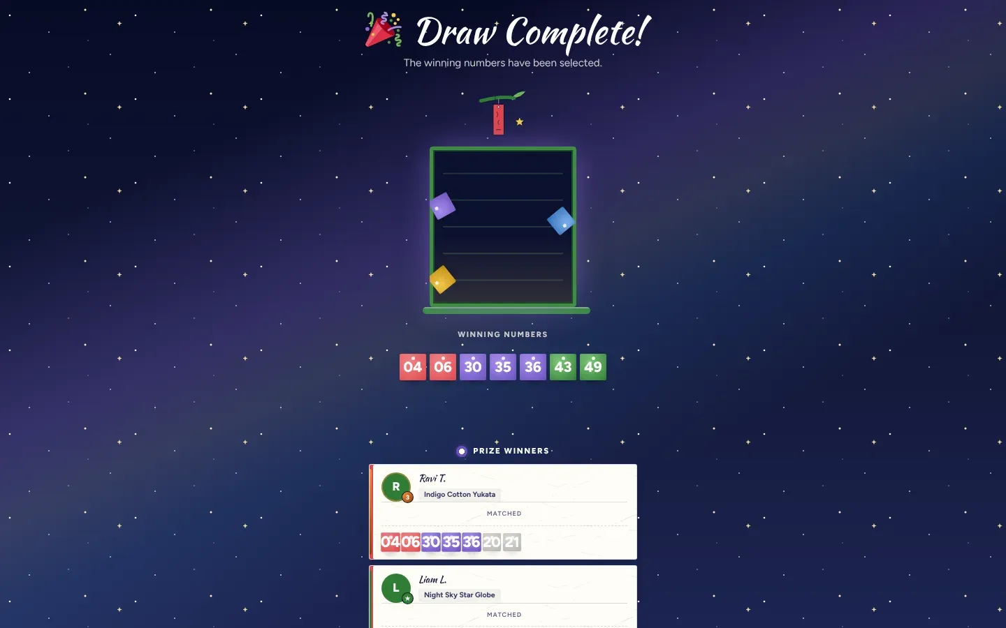 The lottery draw