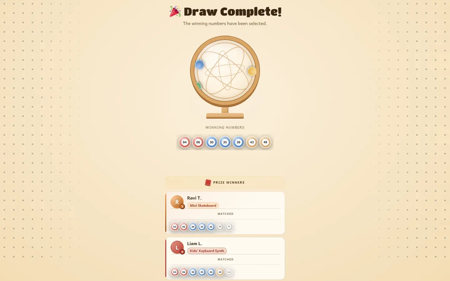 The lottery draw