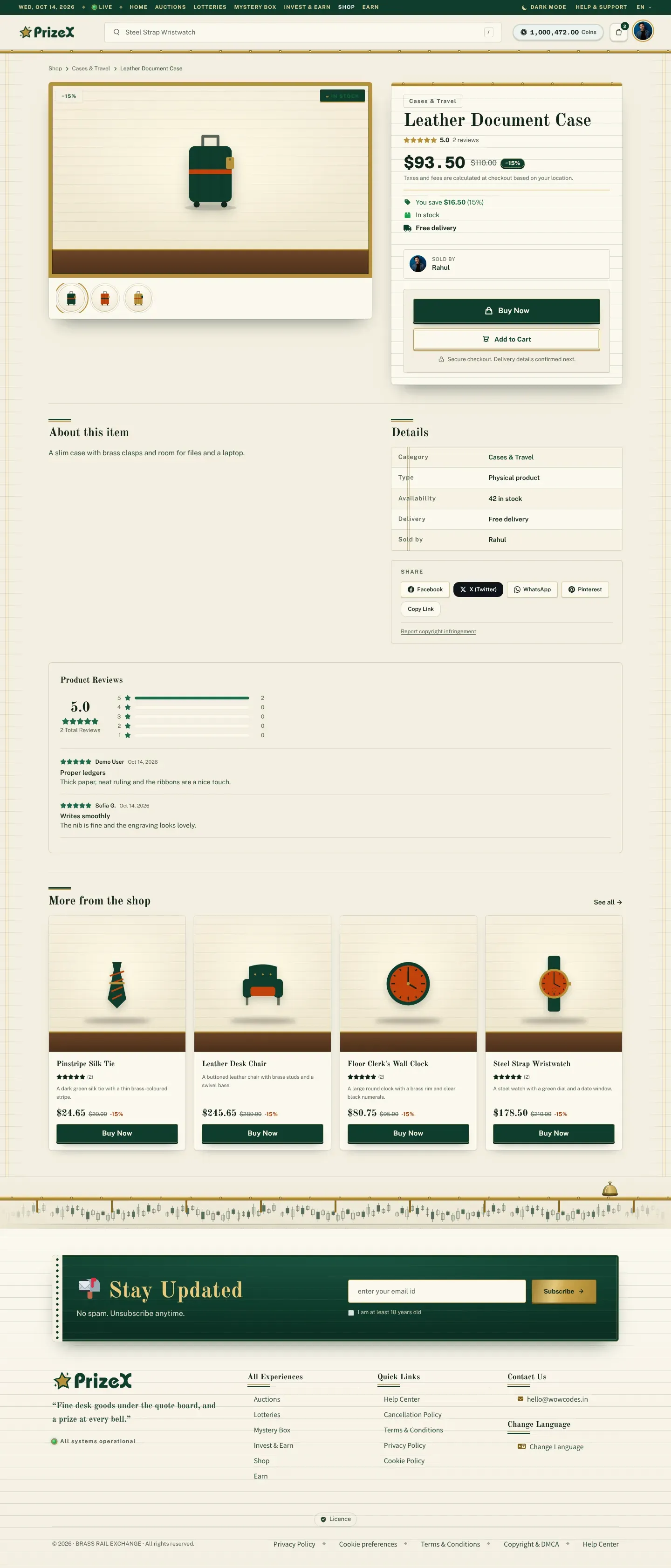 A product page