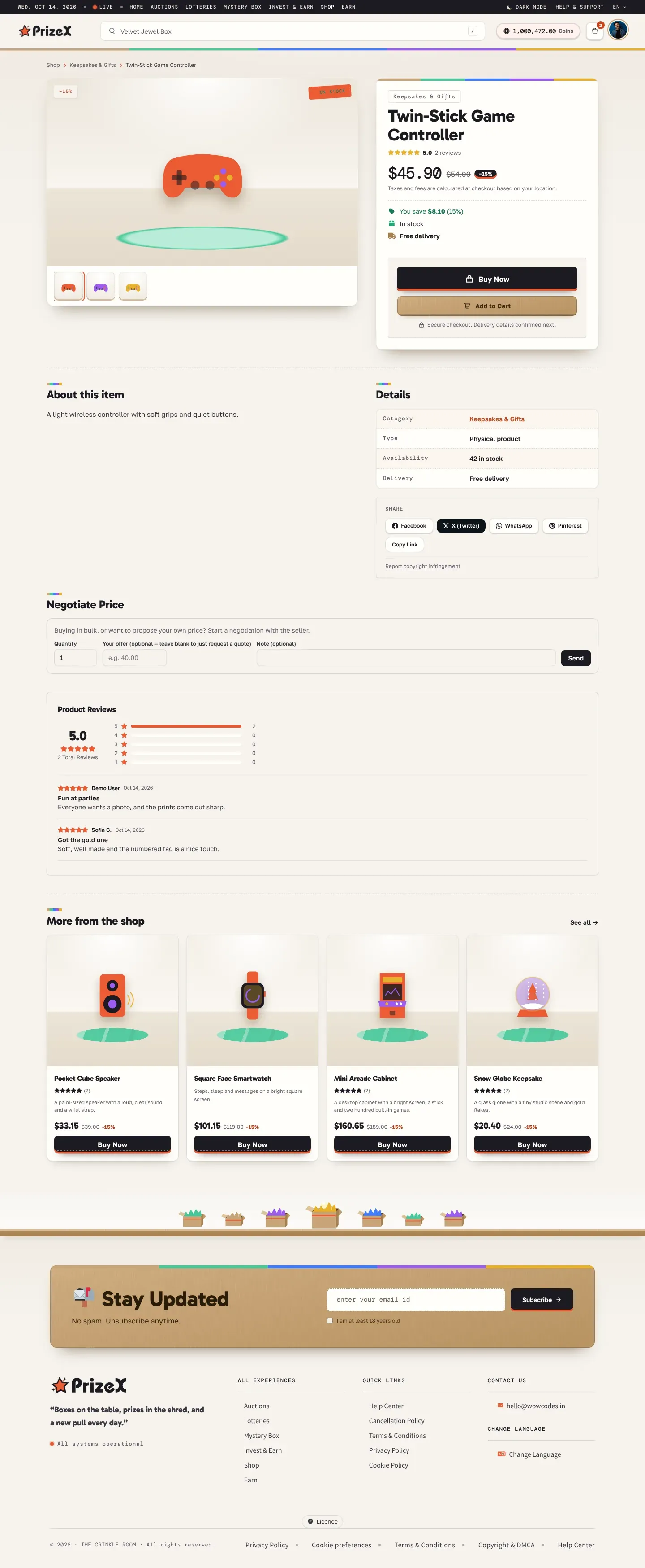 A product page