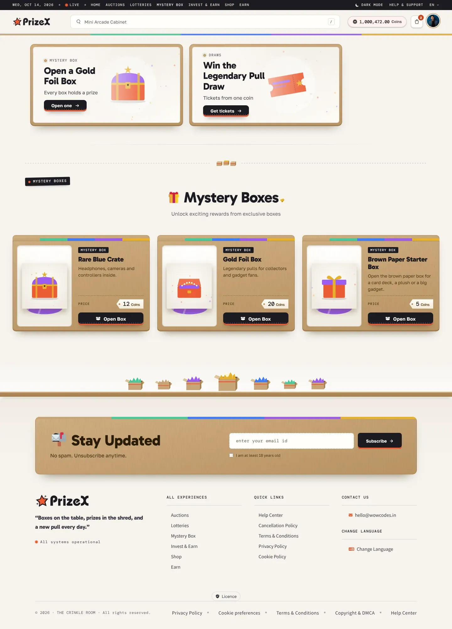 Mystery boxes