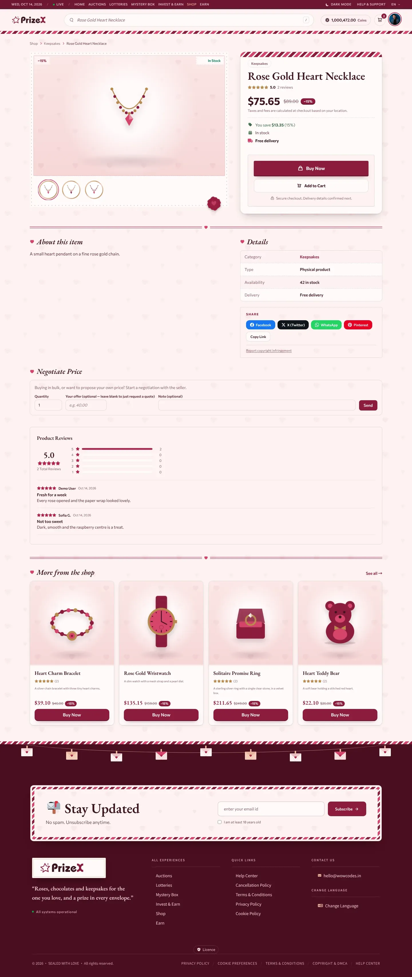 A product page
