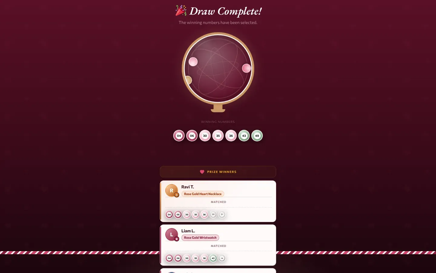 The lottery draw
