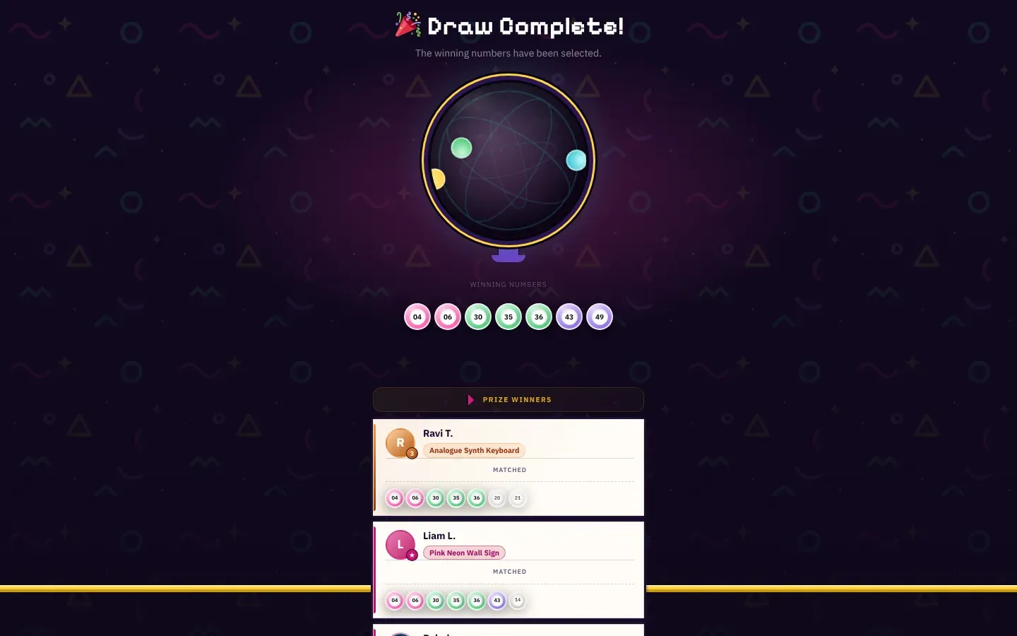 The lottery draw