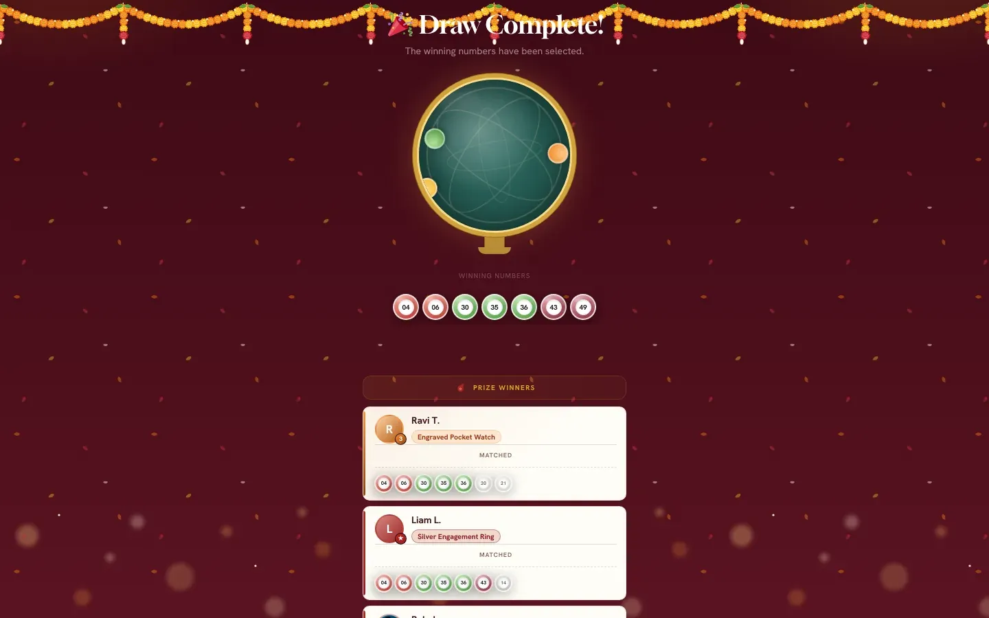 The lottery draw